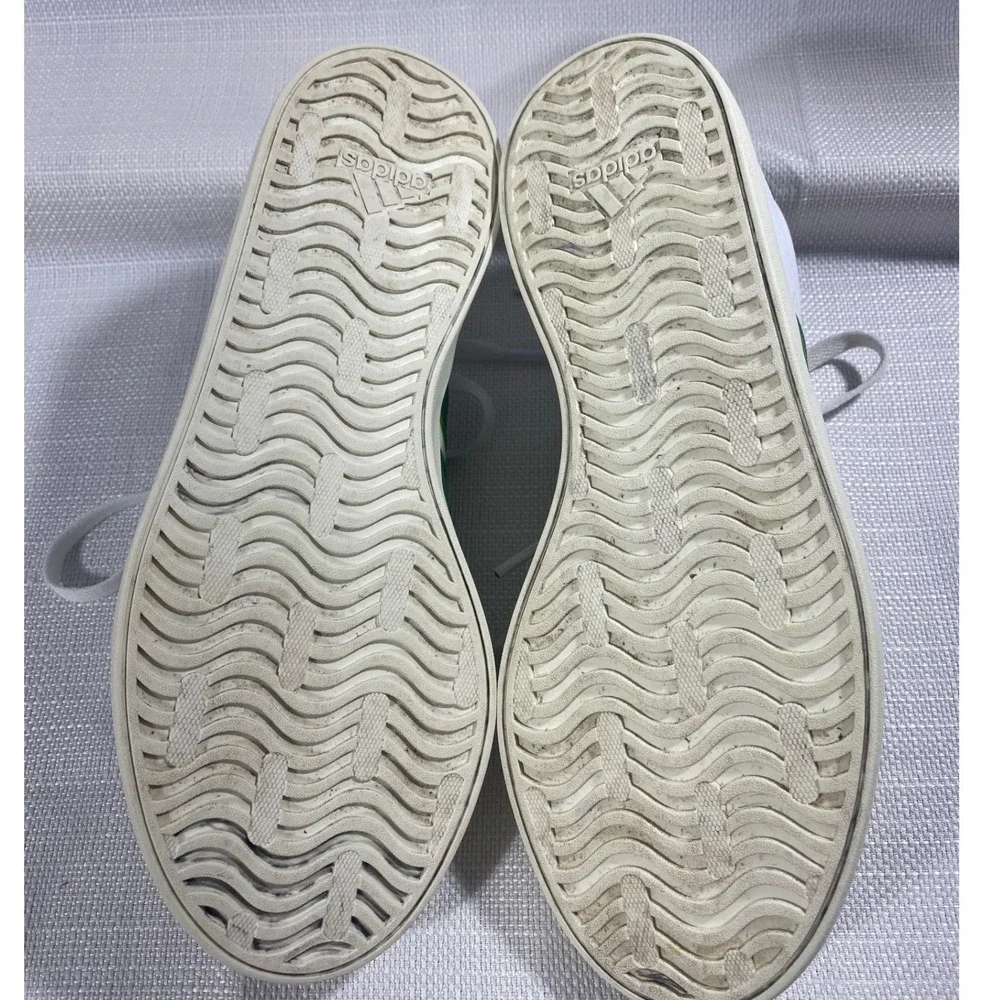 Adidas VL Court 3.0 Low White Green Leather Sneakers ID9069 Mens 7 Womens 8.5